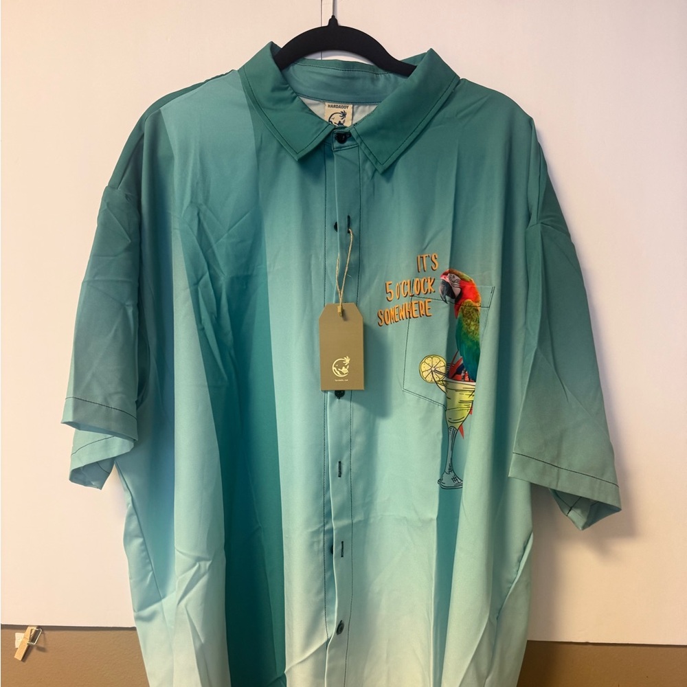 Harddady 4XL It's Five o'clock somewhere mens short sleeve blue gradient